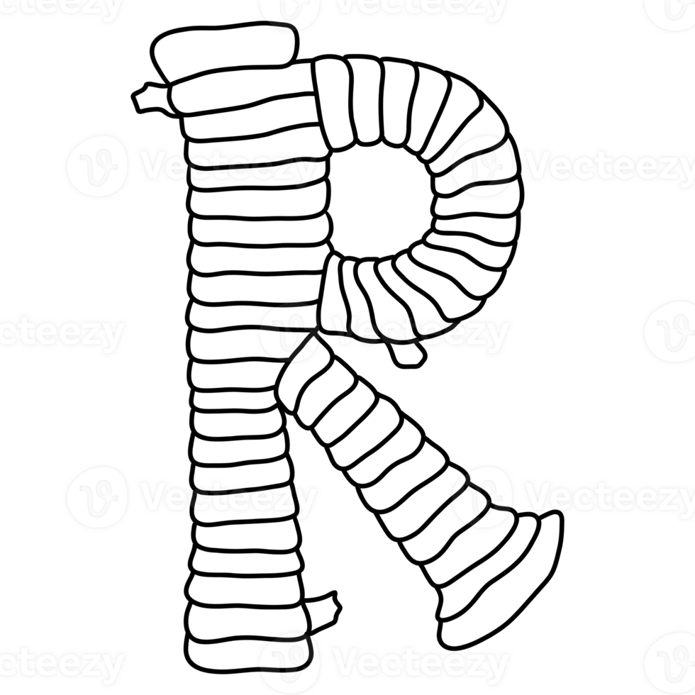 Uppercase R font design for Halloween decor png