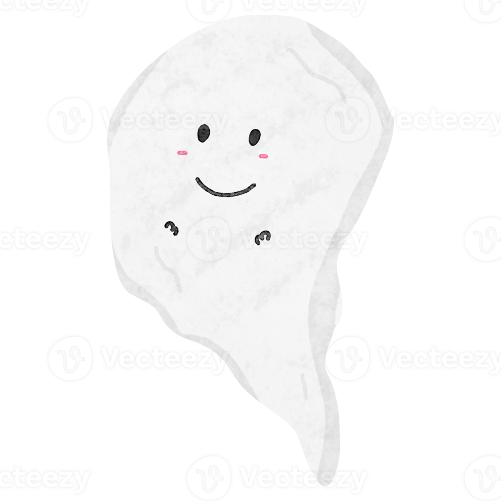 Ghost cartoon drawing for Halloween decor png