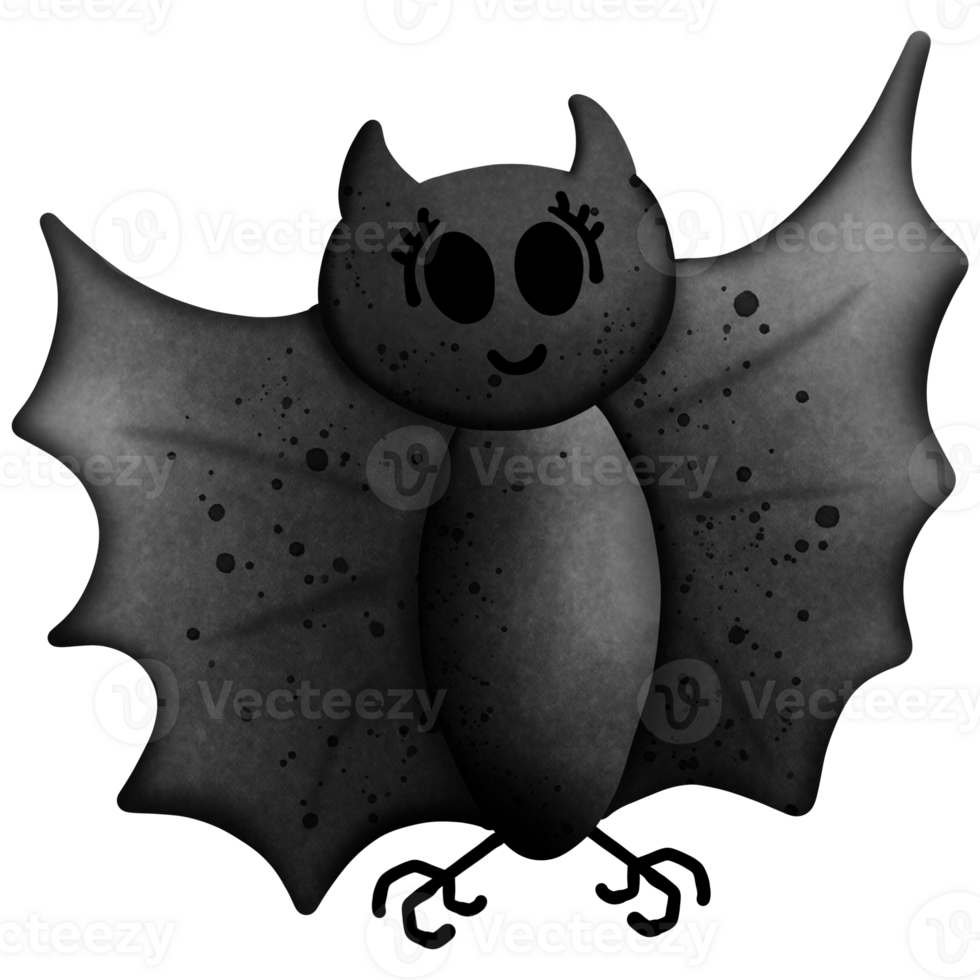 Halloween black bat isolated on transparent background png
