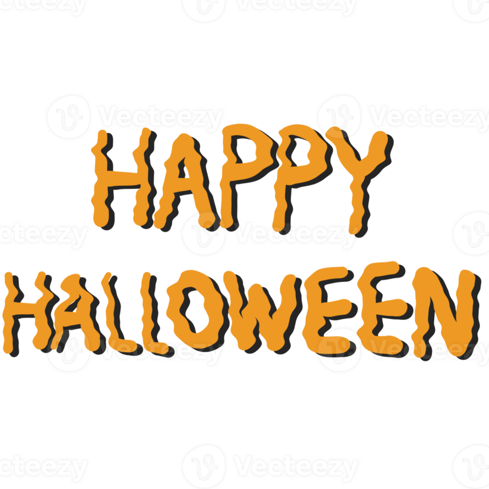 The word Happy Halloween text isolated on transparent background png