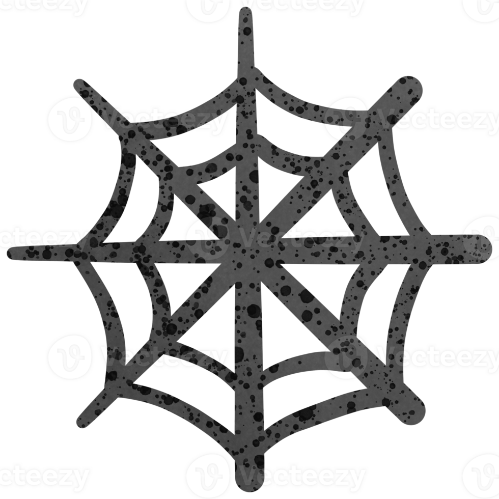 Halloween black spider web isolated on transparent background png