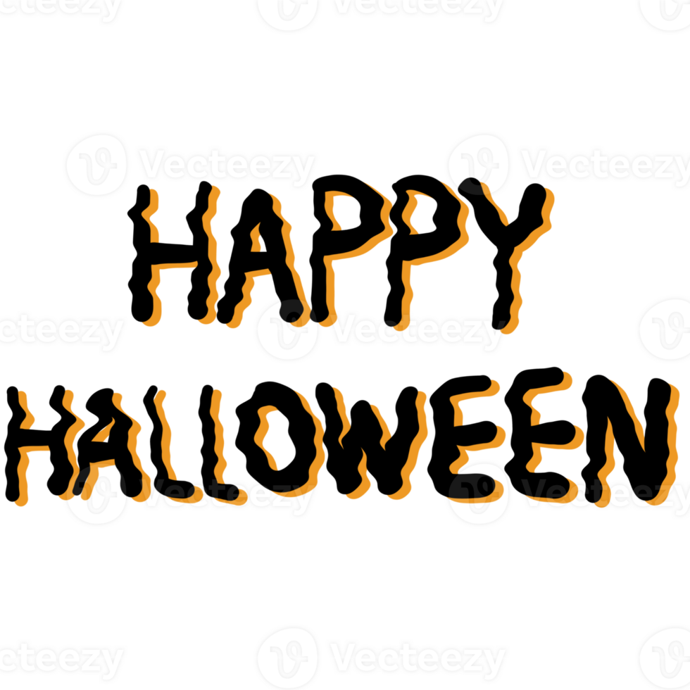 The word Happy Halloween text isolated on transparent background png