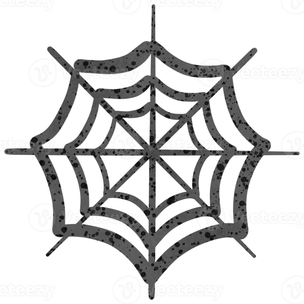 Halloween black spider web isolated on transparent background png