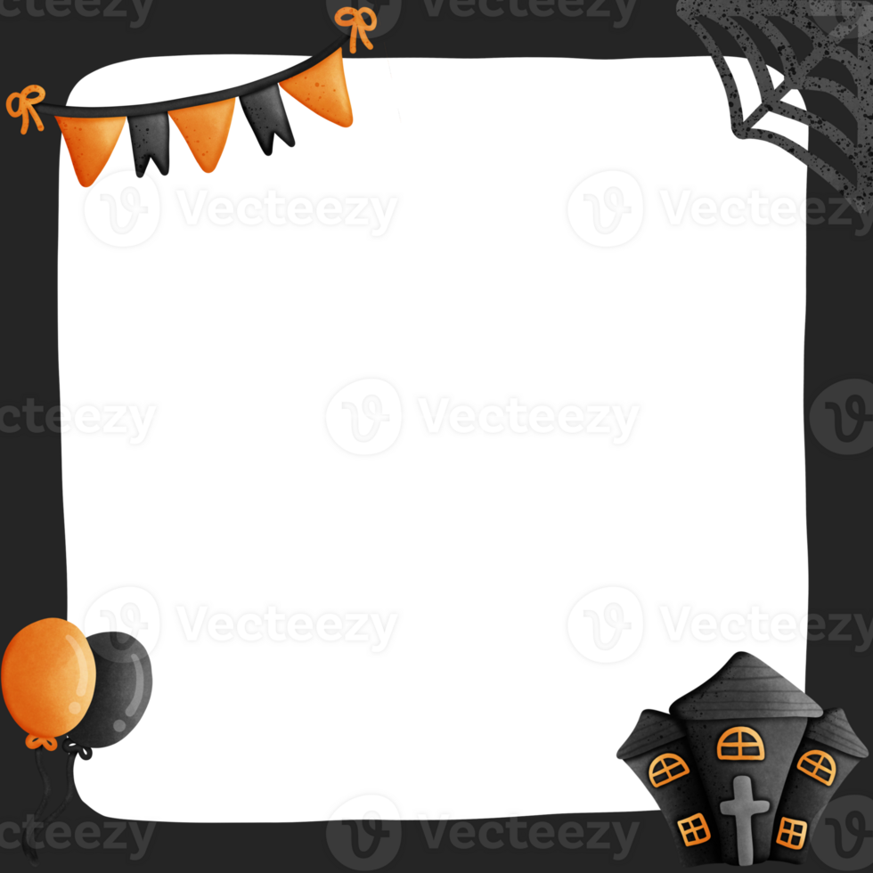 Halloween frame isolated on transparent background png