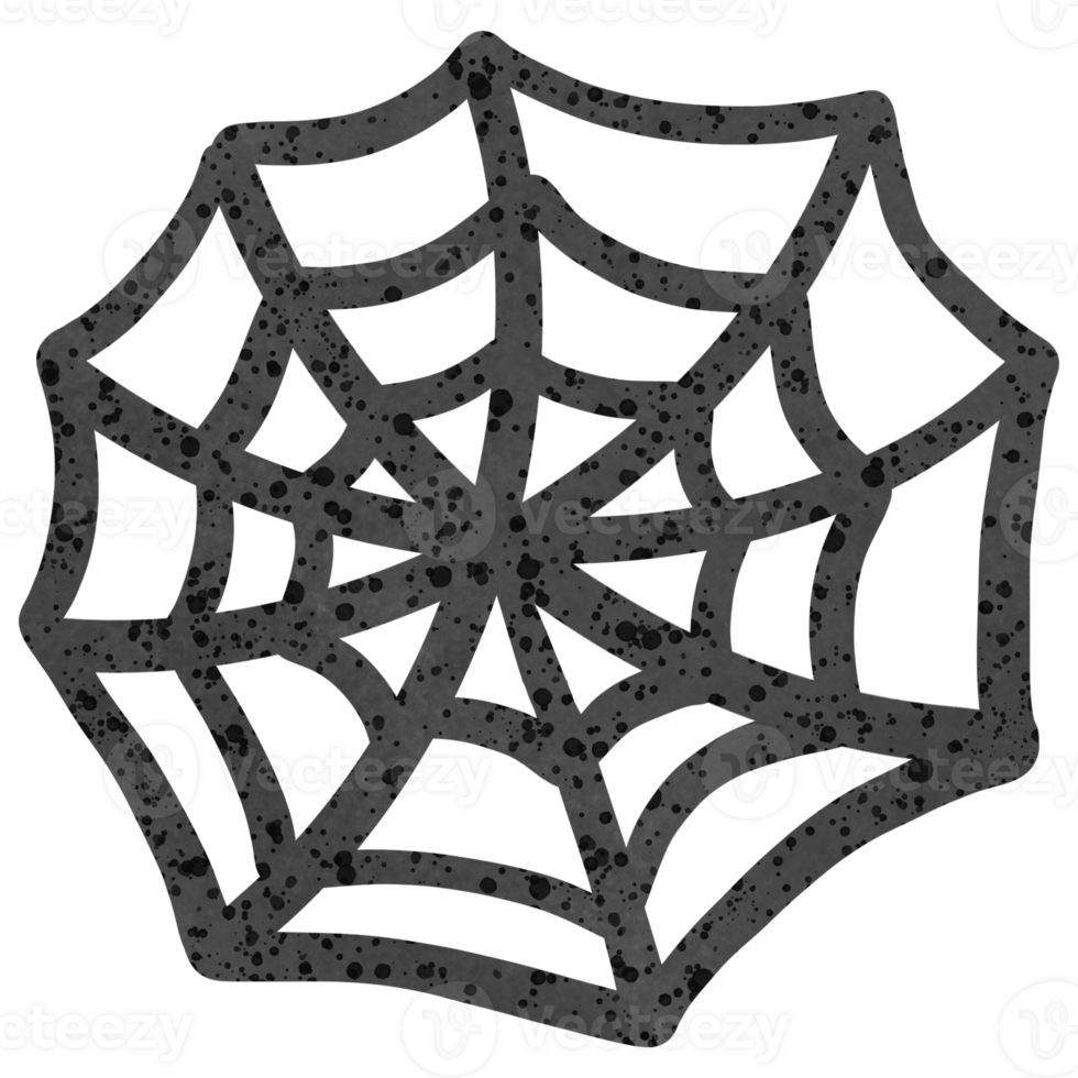 Halloween black spider web isolated on transparent background png
