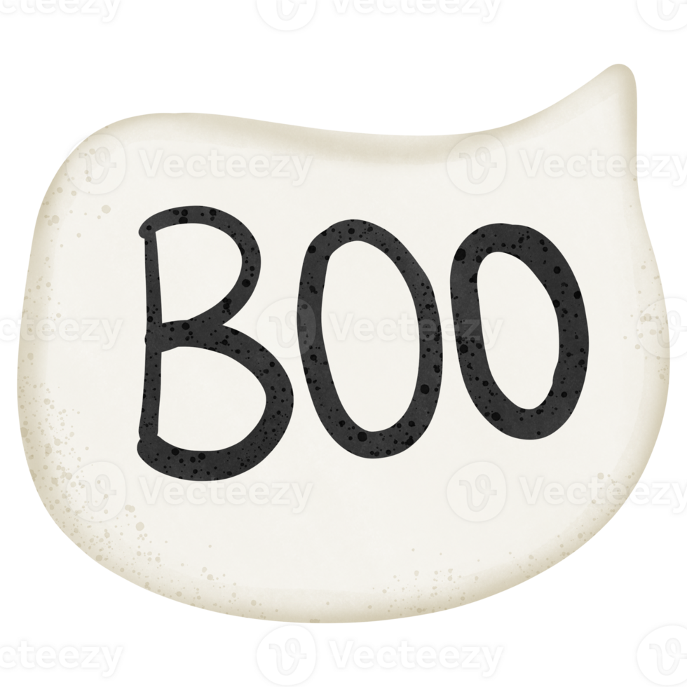 Halloween boo text on speech bubble isolated on transparent background png