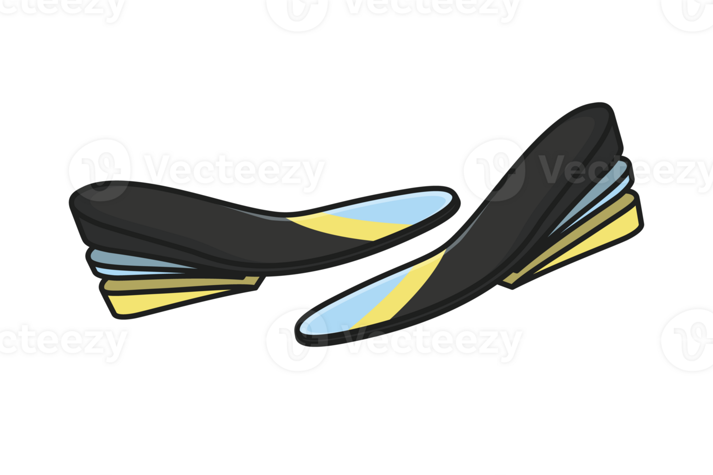 Comfortable Orthotics Shoe Insole Front View vector illustration. png