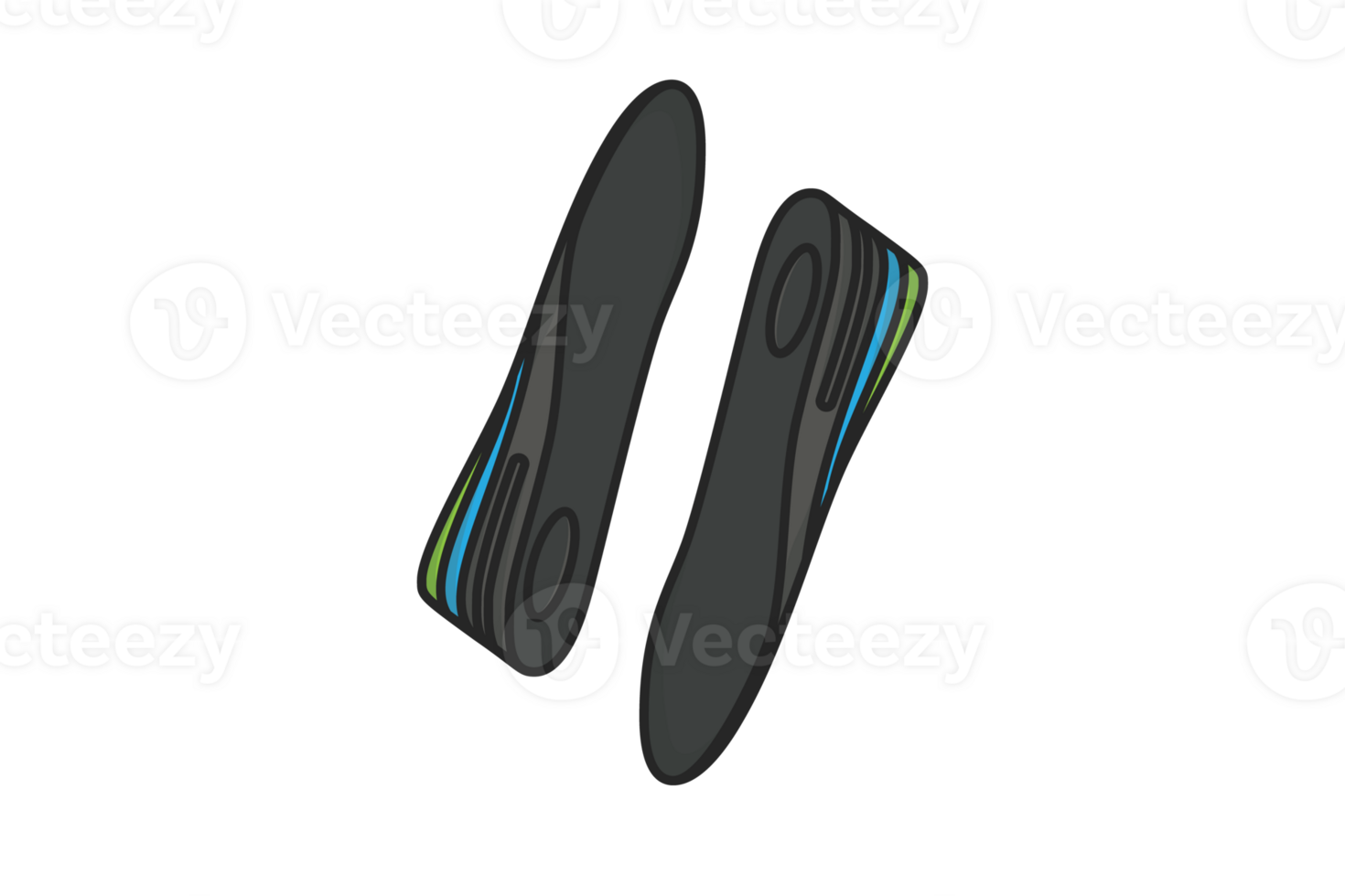 Comfortable Orthotics Shoe Insole Front View vector illustration. png