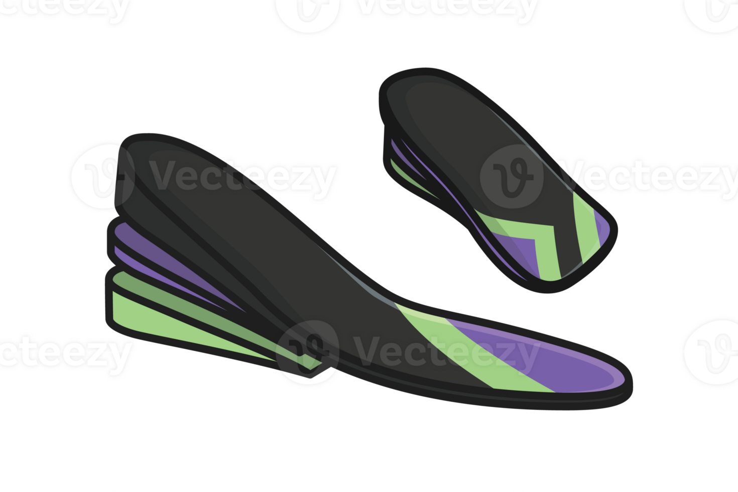 Comfortable Orthotics Shoe Insole Front View vector illustration. png