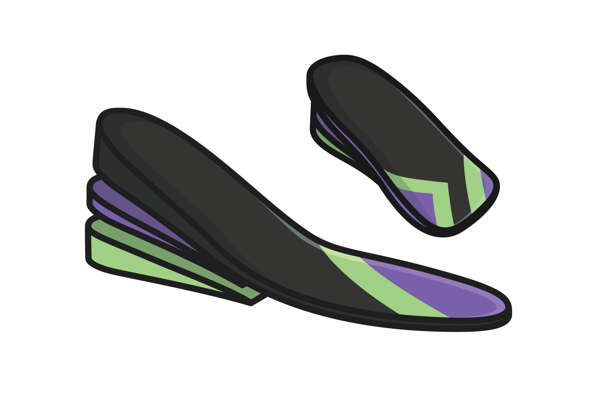 Comfortable Orthotics Shoe Insole Front View vector illustration