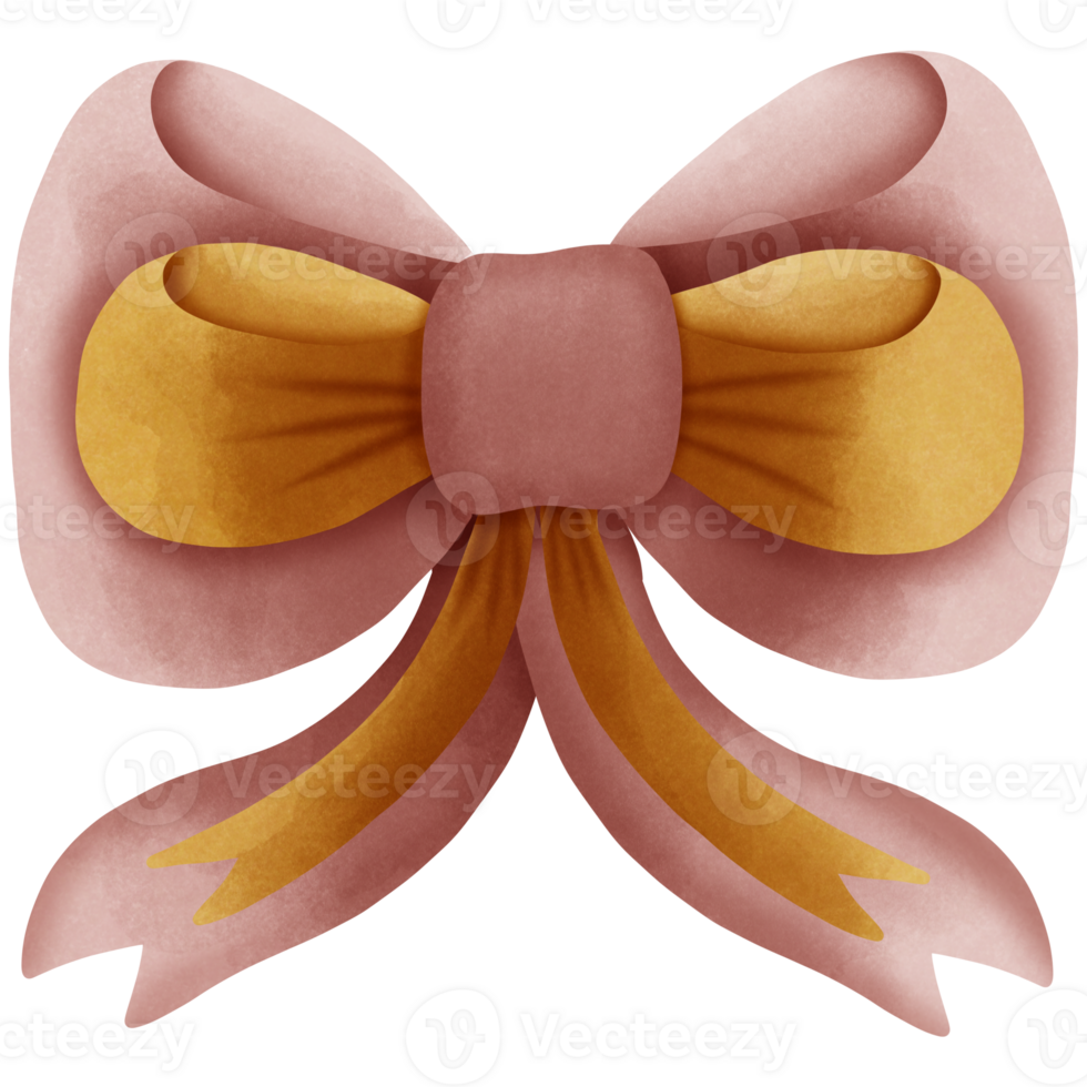 Brown and gold ribbon bow isolated on transparent background 27782959 PNG