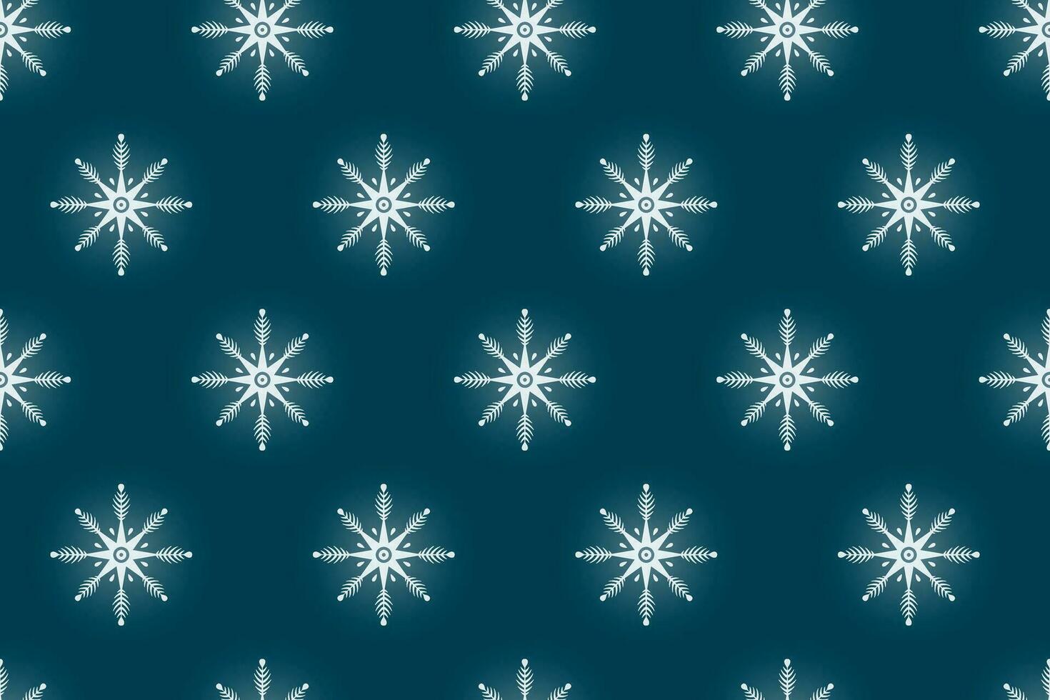 Winter vector seamless cartoon pattern with blue shiny snowflakes.