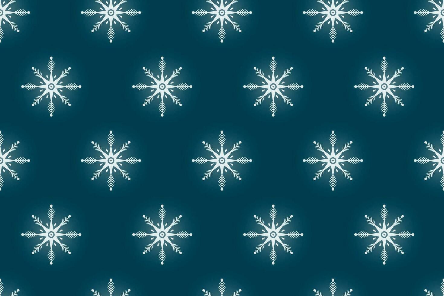 Winter vector seamless cartoon pattern with blue shiny snowflakes.