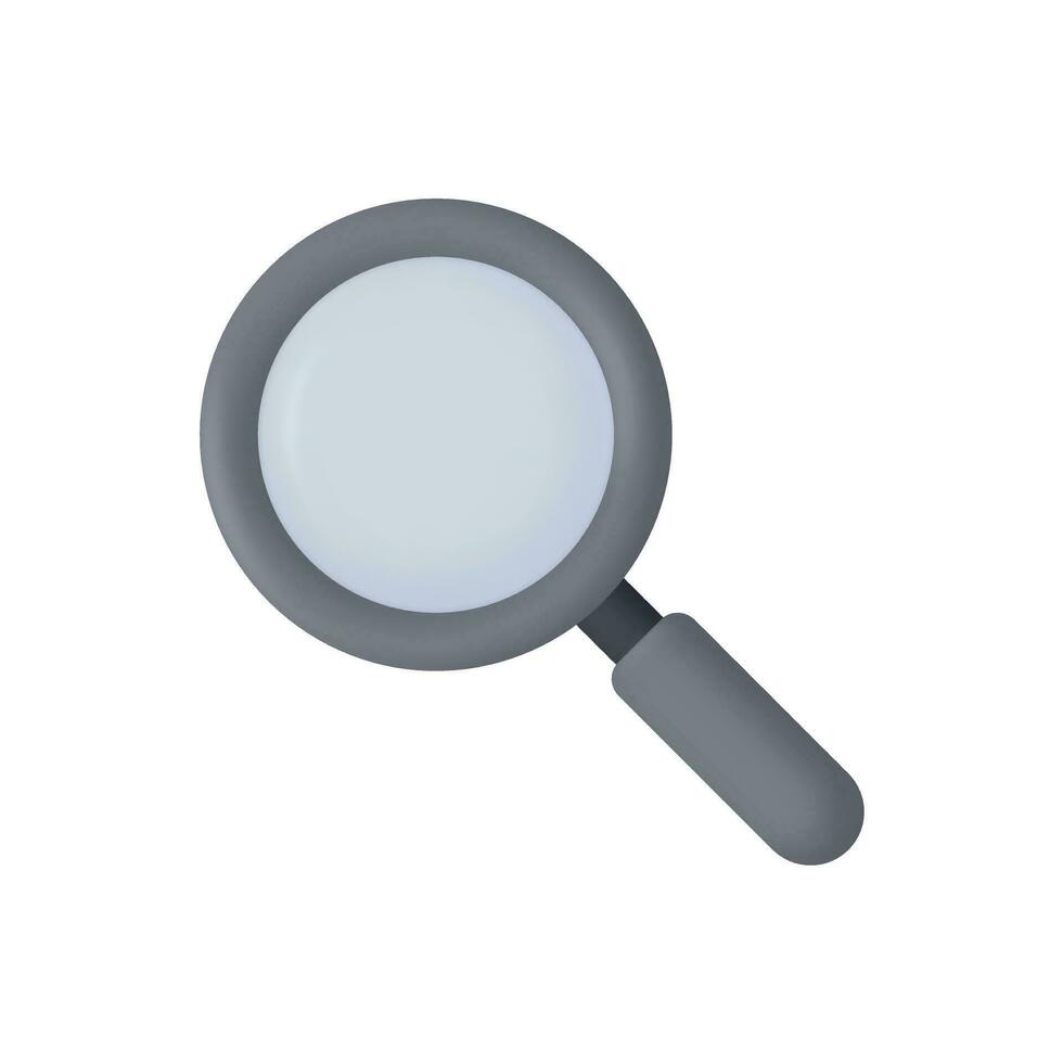 3d Realistic Magnifying glass vector illustration