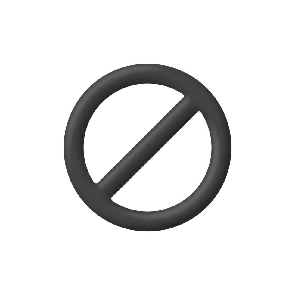 3d Realistic Prohibited sign vector illustration.