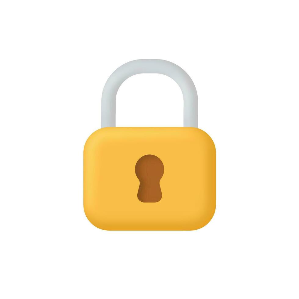 3d Realistic Locked padlock vector illustration