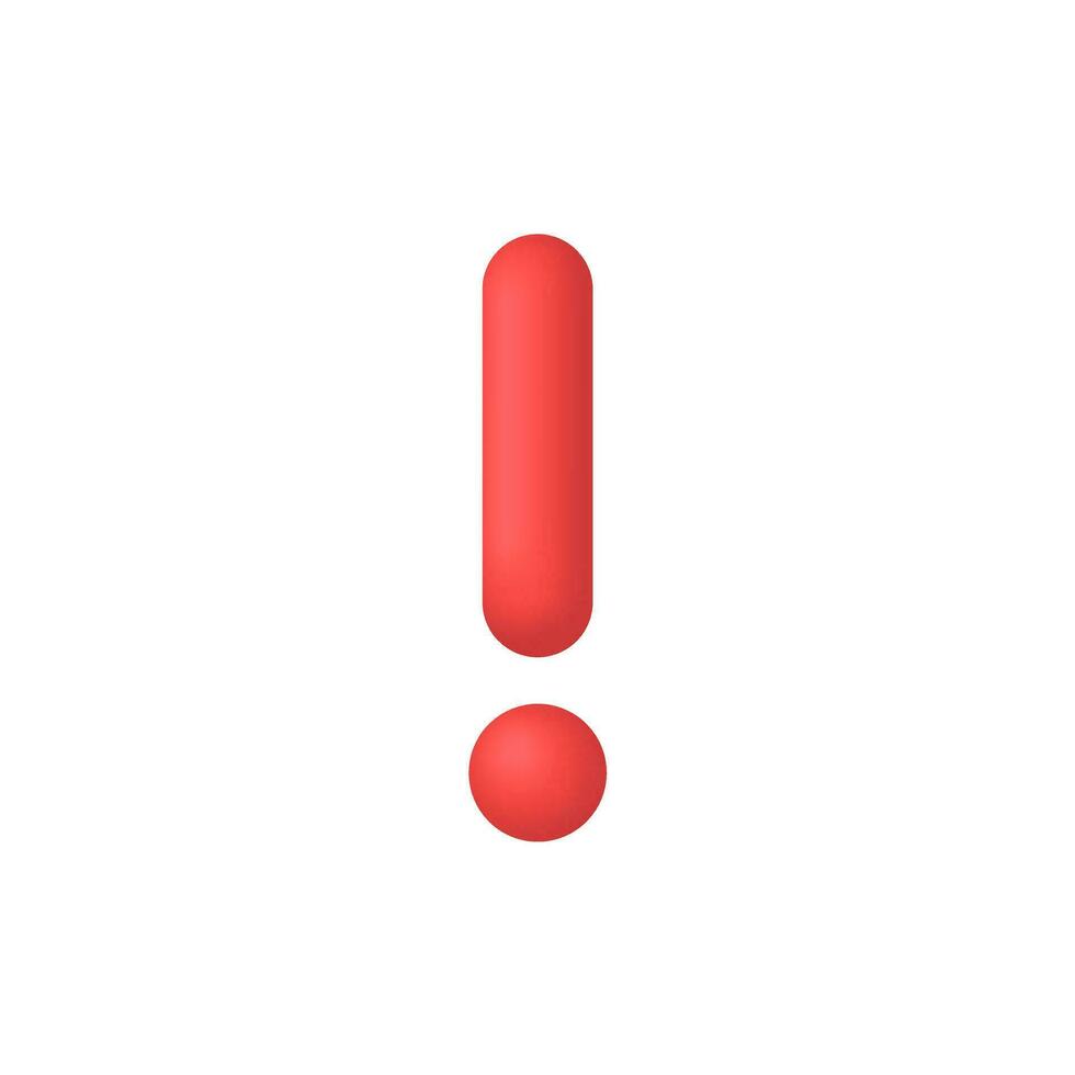 3d Realistic Warning sign Exclamation mark vector illustration