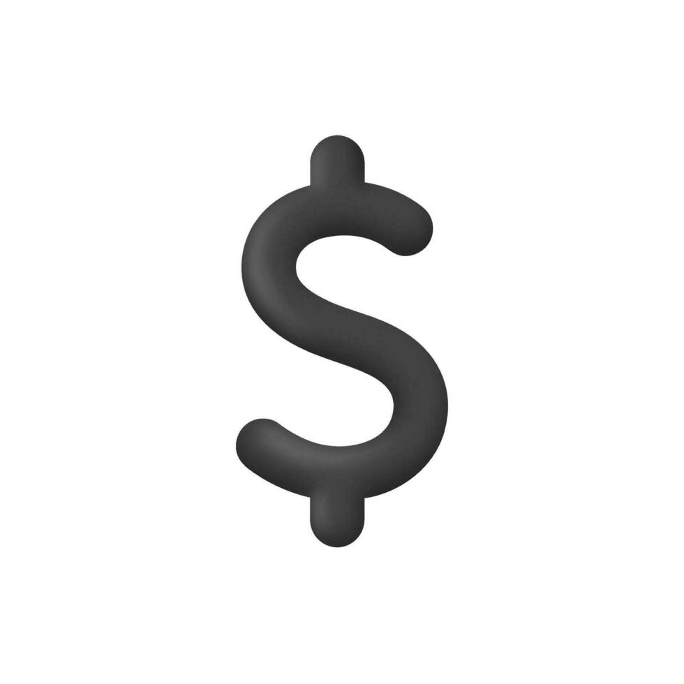 3d Realistic Dollar icon vector illustration