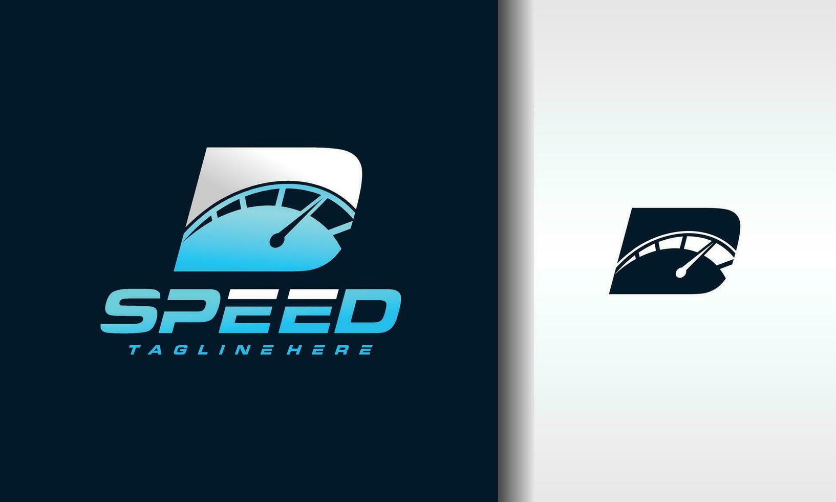 initial letter D speedometer logo vector