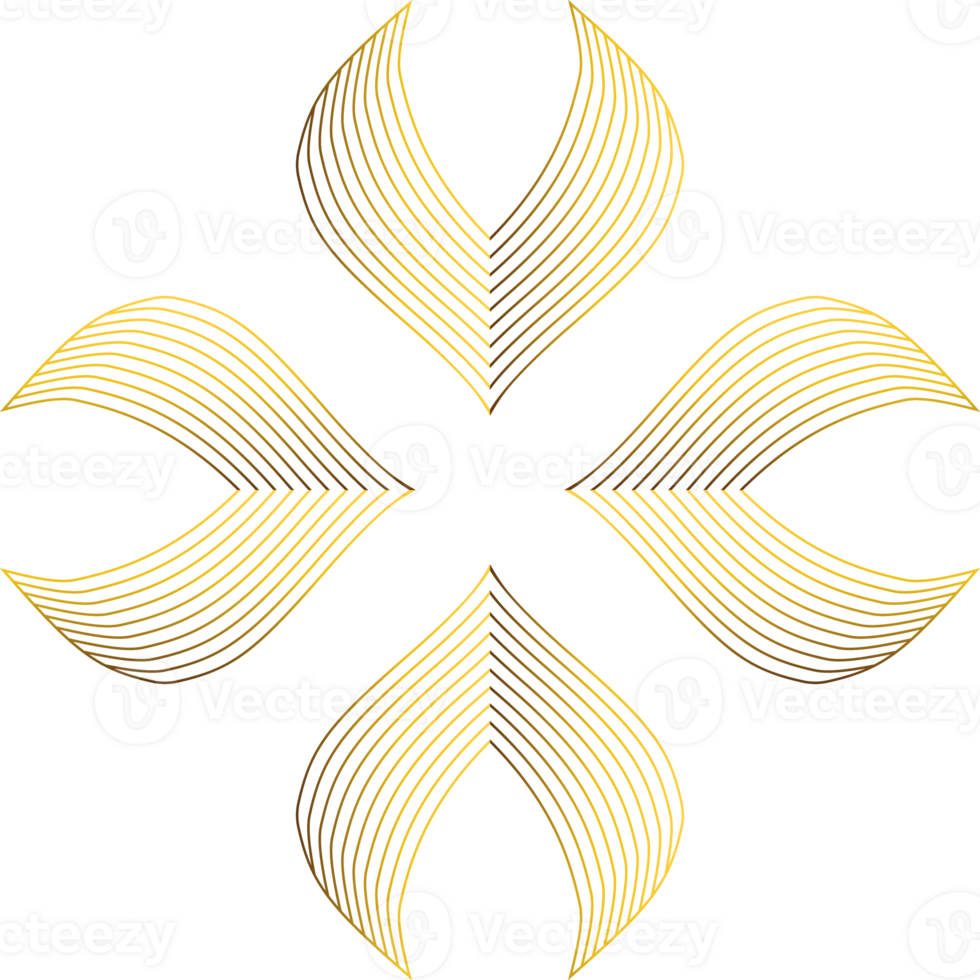 luxury gold floral ornament png