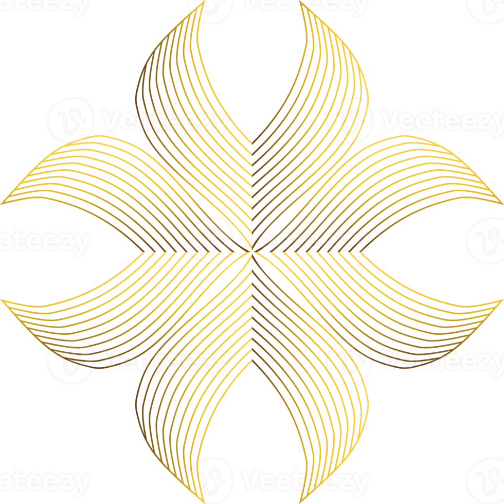 luxury gold floral ornament png