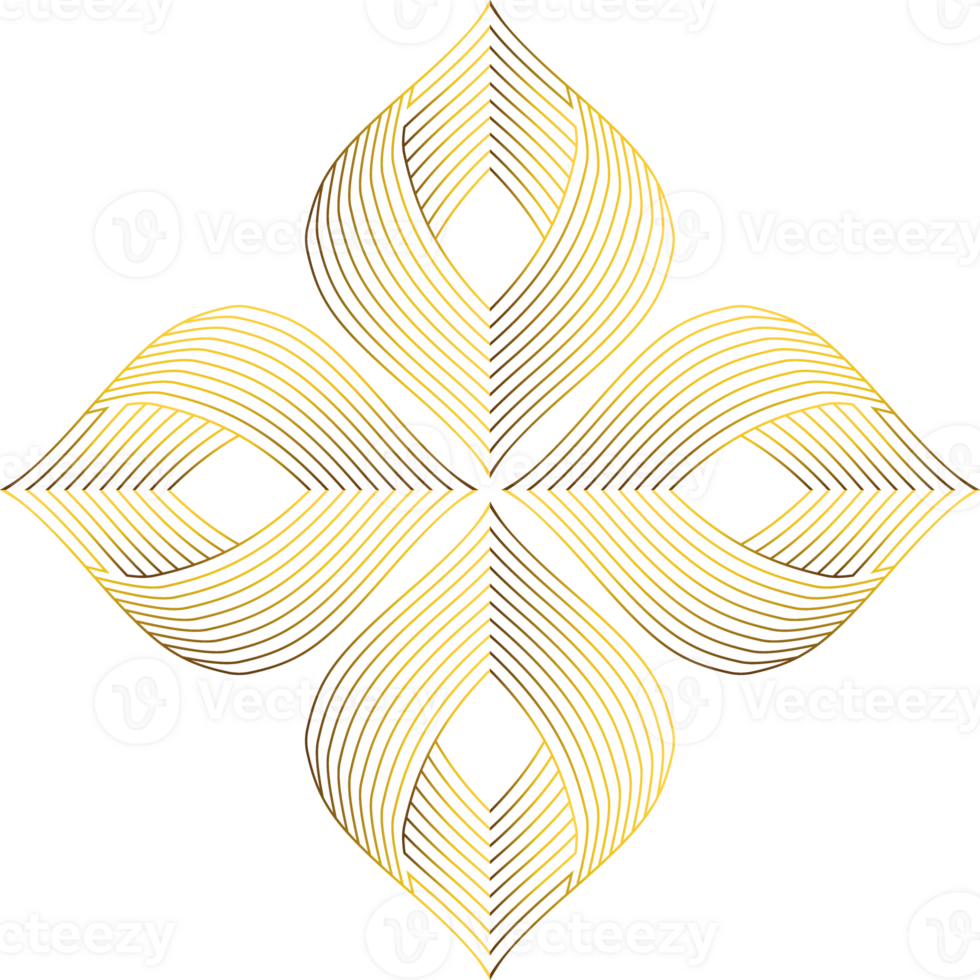 luxury gold floral ornament png
