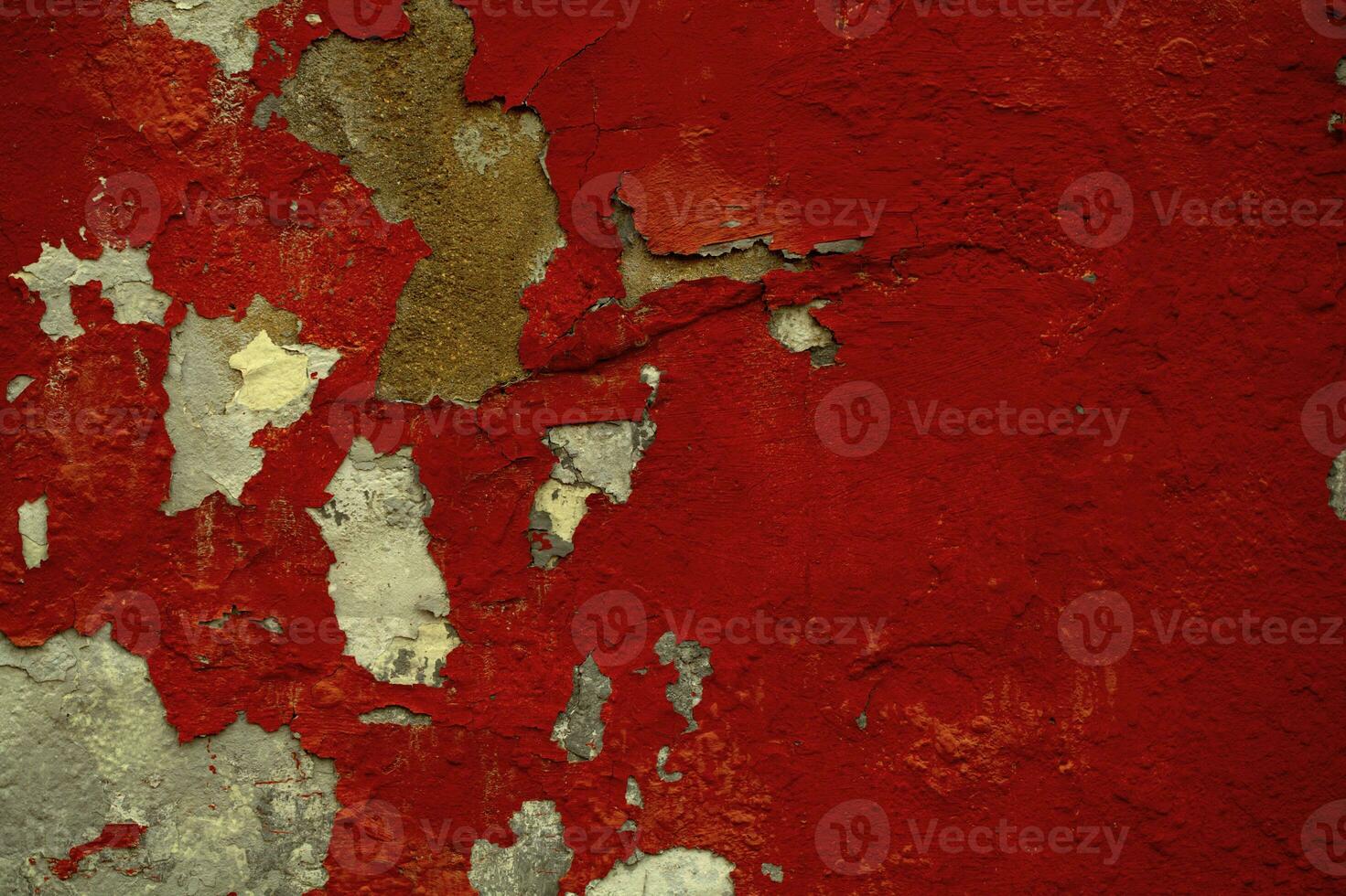 Background texture of old flaking red paint photo