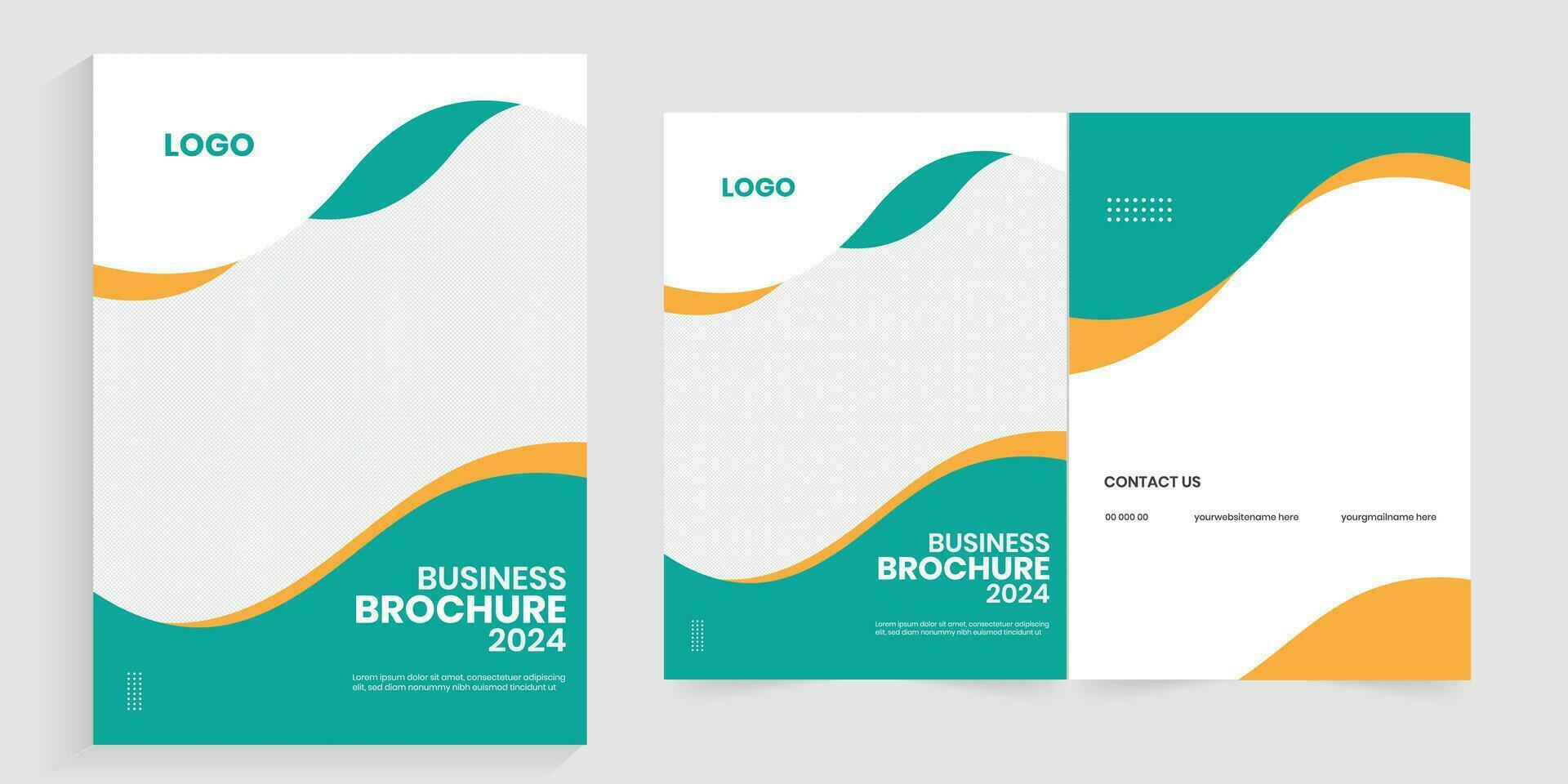 Best corporate marketing annual report bifold template vector