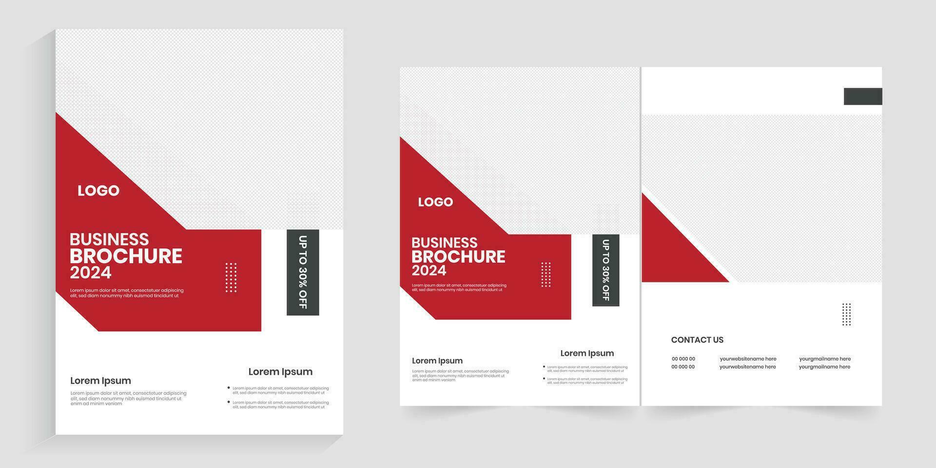 Business agency front and cover page brochure template vector