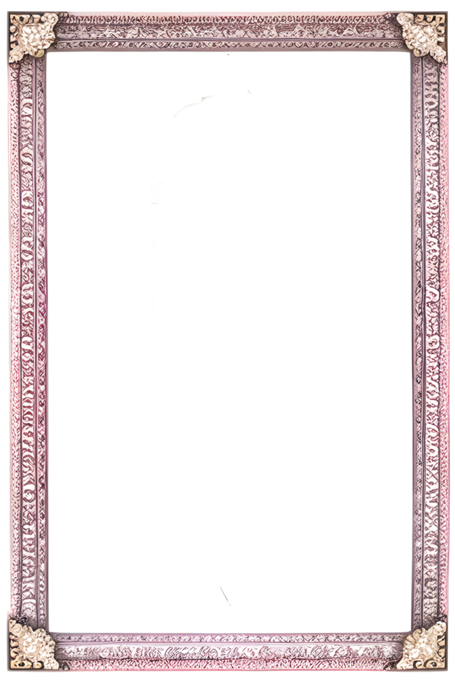 beautiful frame in classic style on transparent background ai generative png
