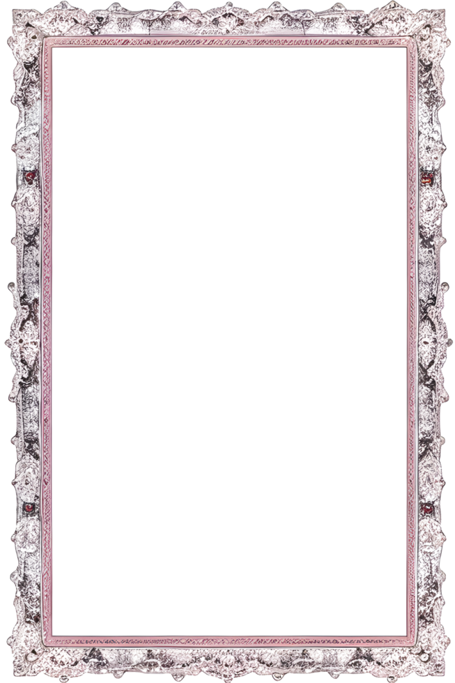 beautiful frame in classic style on transparent background ai generative png