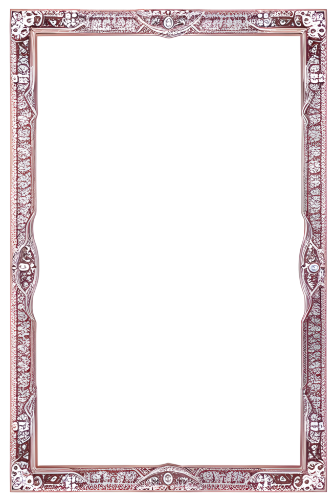 beautiful frame in classic style on transparent background ai generative png