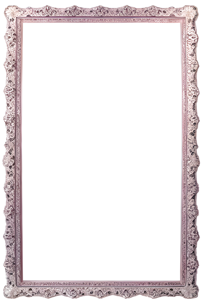 beautiful frame in classic style on transparent background ai generative png