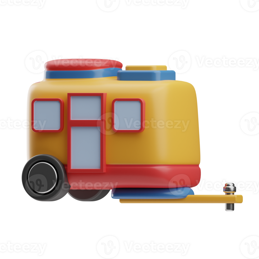 summer game caravan illustration 3d png