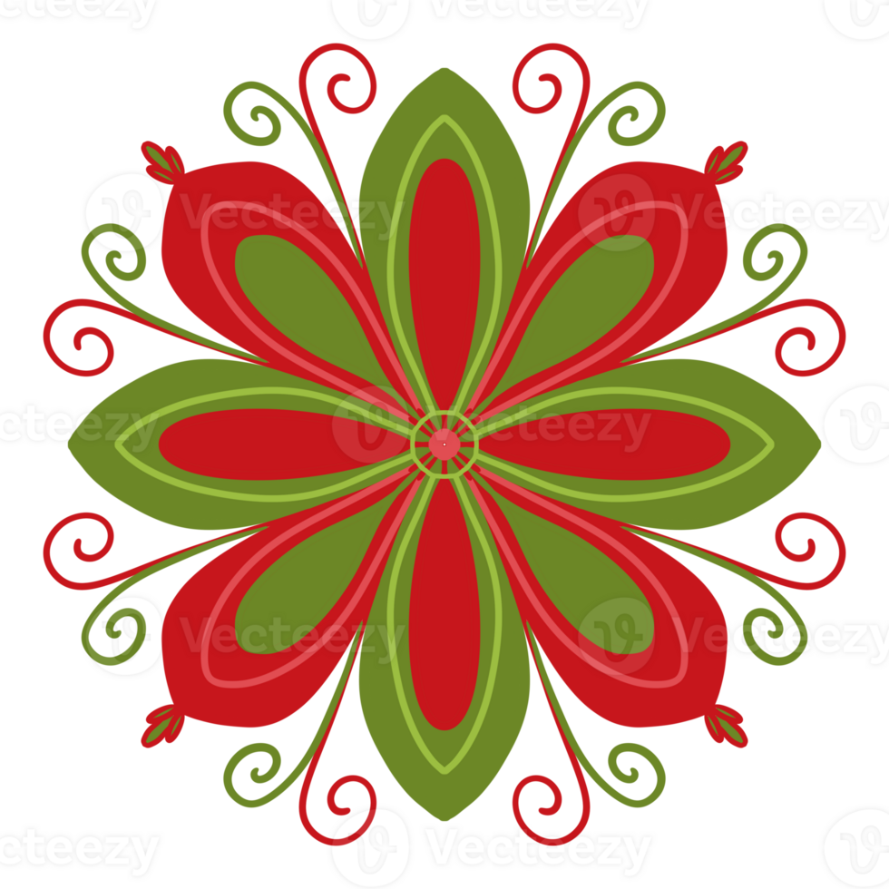Flower mandala for Christmas seasoning png