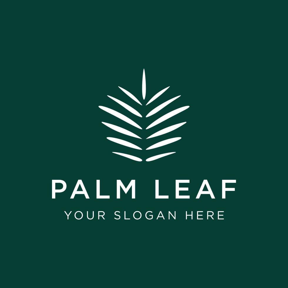Premium and luxury palm leaf summer tropical therapy botanical logo template design. vector