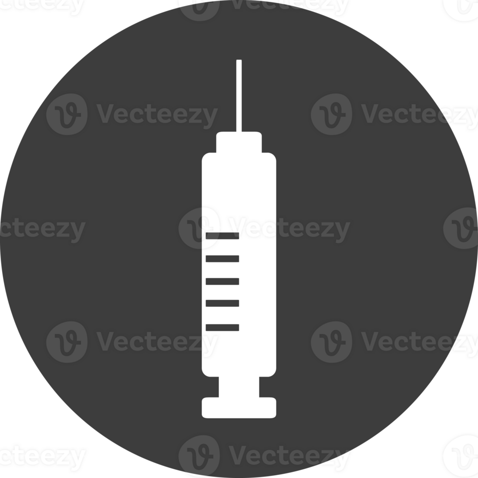 onderhuids injectiespuit icoon in zwart cirkel. png