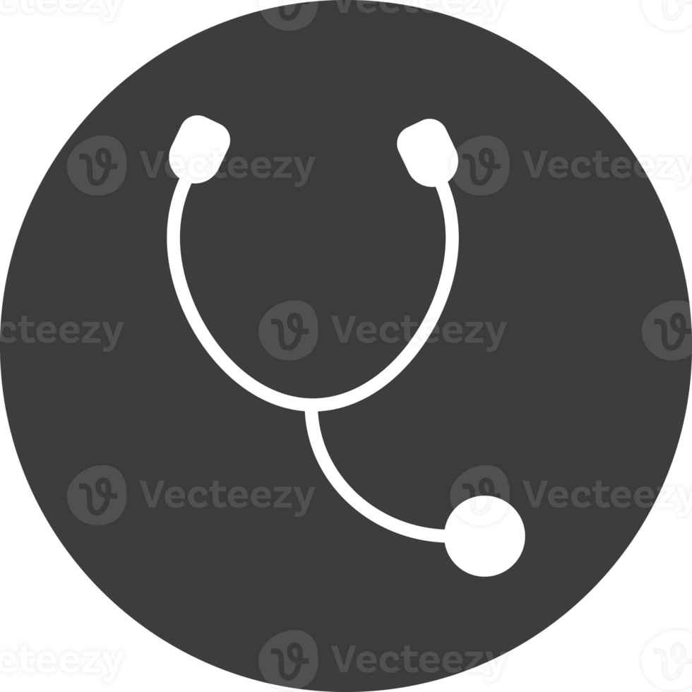 stethoscope icon in black circle. png