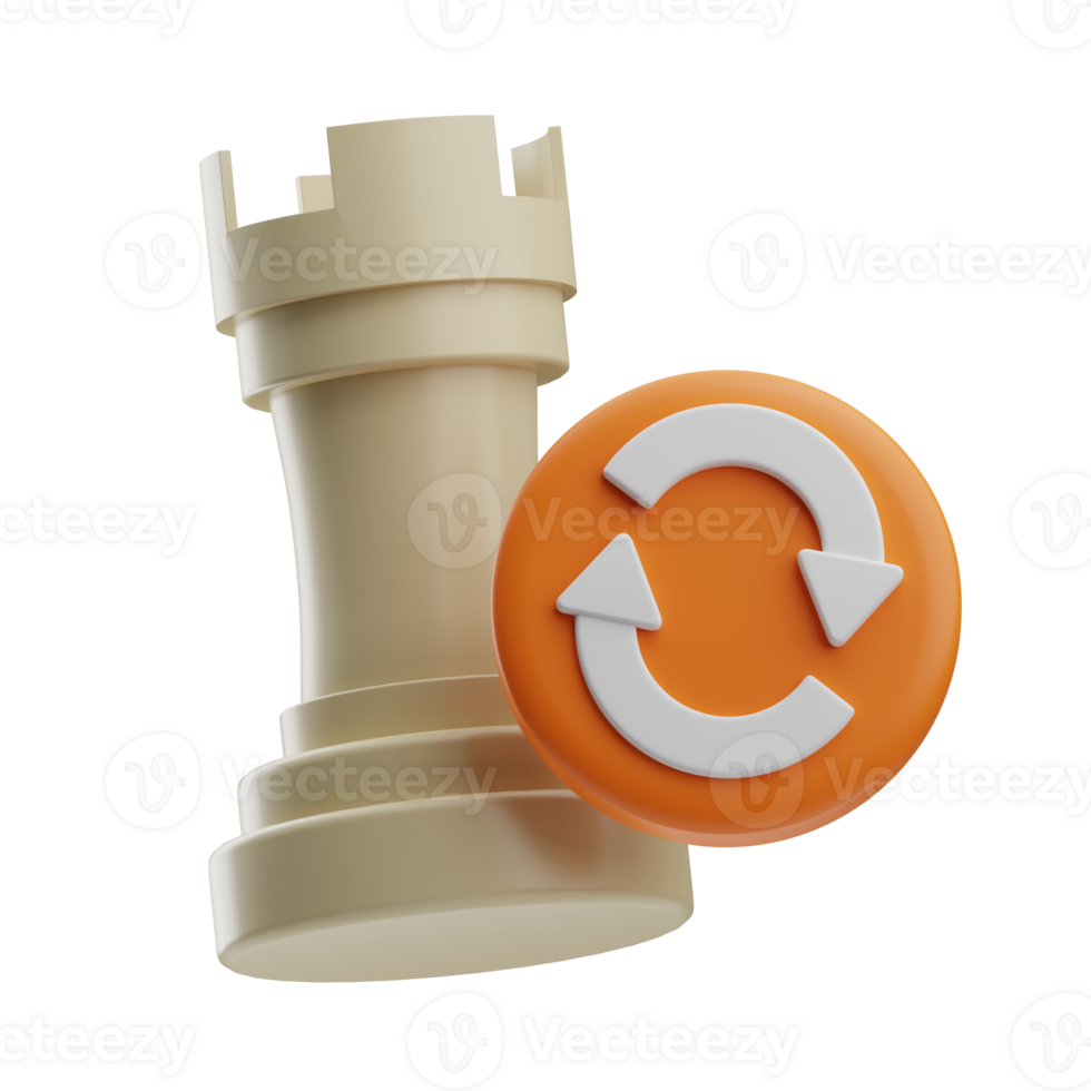 chess object castling illustration 3d png