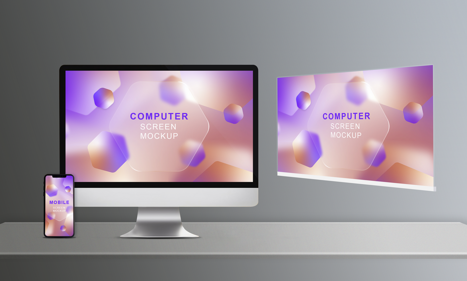 computer and mobile screen Ui mockups psd