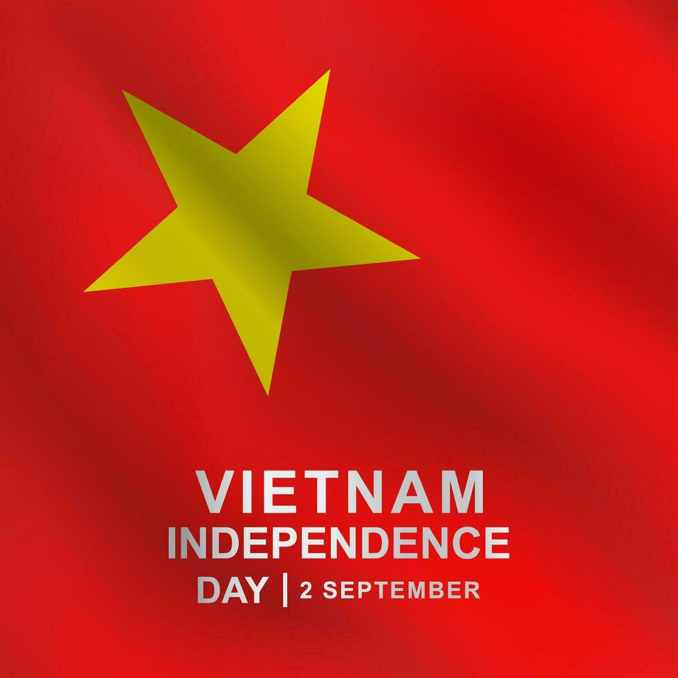 Realistic Vietnam Flag background suitable for Vietnam Independence greeting vector