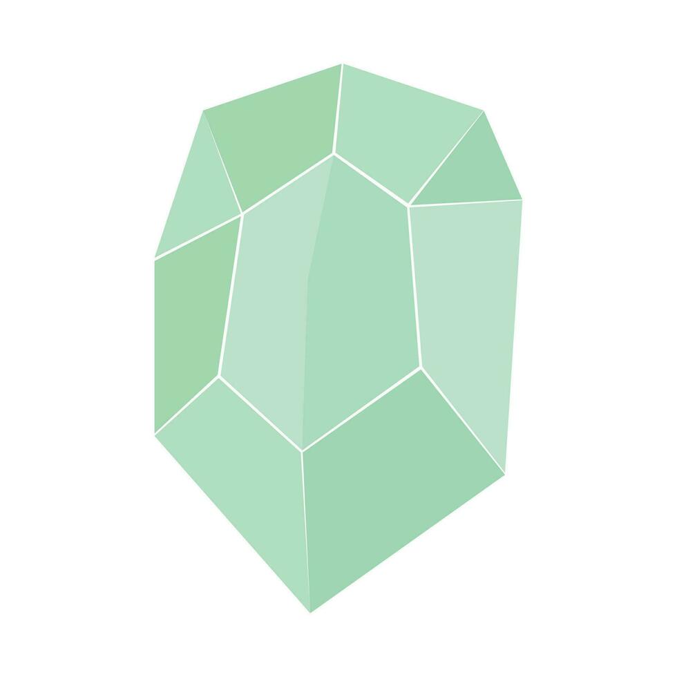 Crystal Stone Illustration. Flat illustration of a diamond. Template design for corporate business logo, mobile or web app. Vector illustration