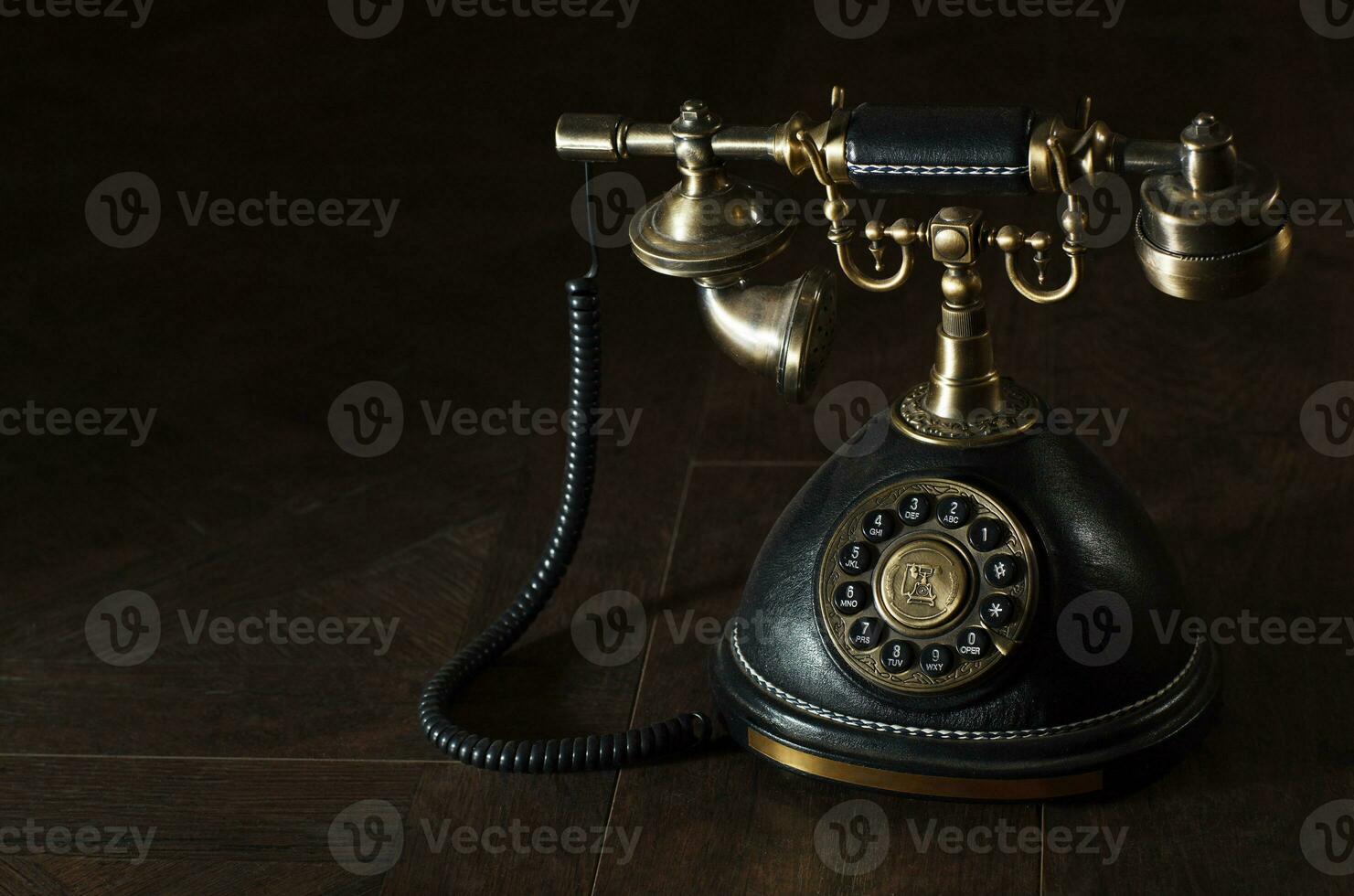 Old vintage rotary phone photo