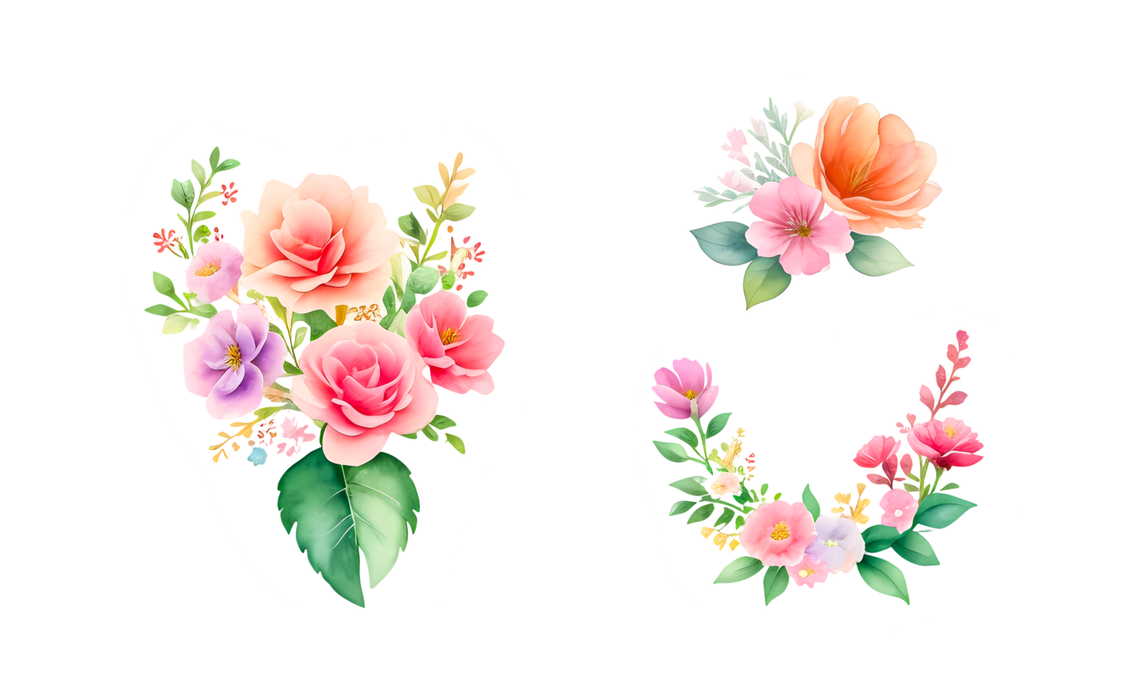 Watercolor Flower Set Realistic Illustrations for Simple and Elegant Bridal Designs, Wallpaper, Greetings, Wallpapers, Fashion, AI Generative png