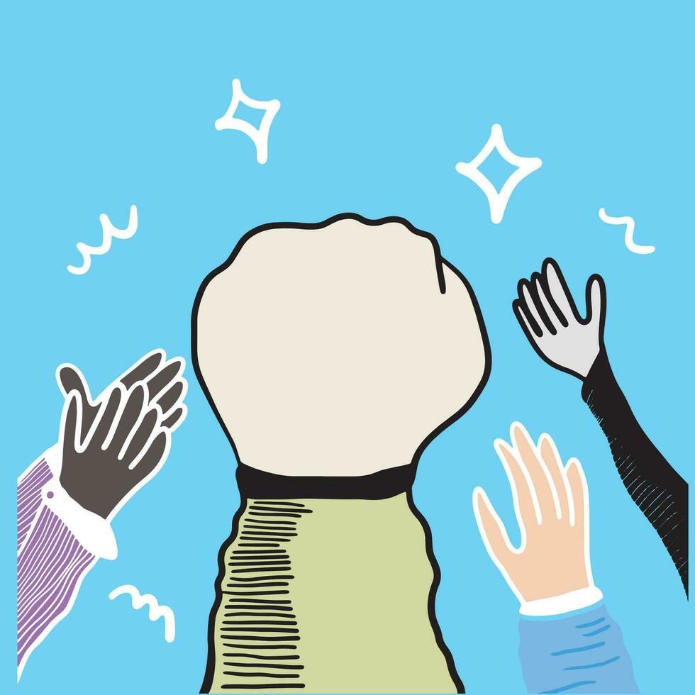 Set hands applause for concept design. human hand. vector