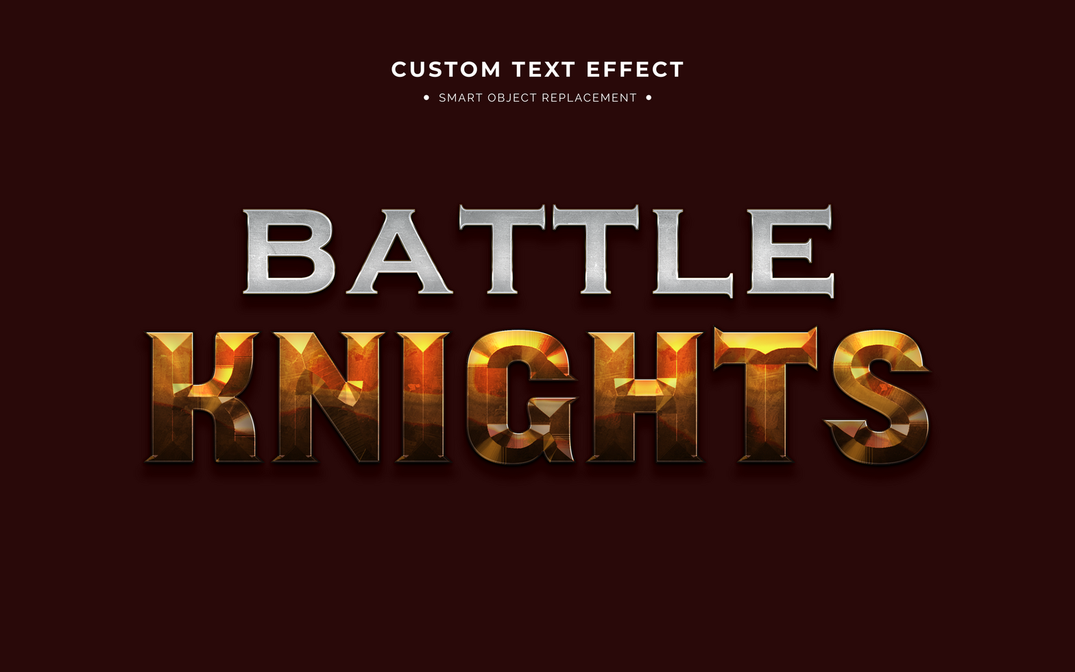 Medieval Battle Text Effect Mockup psd