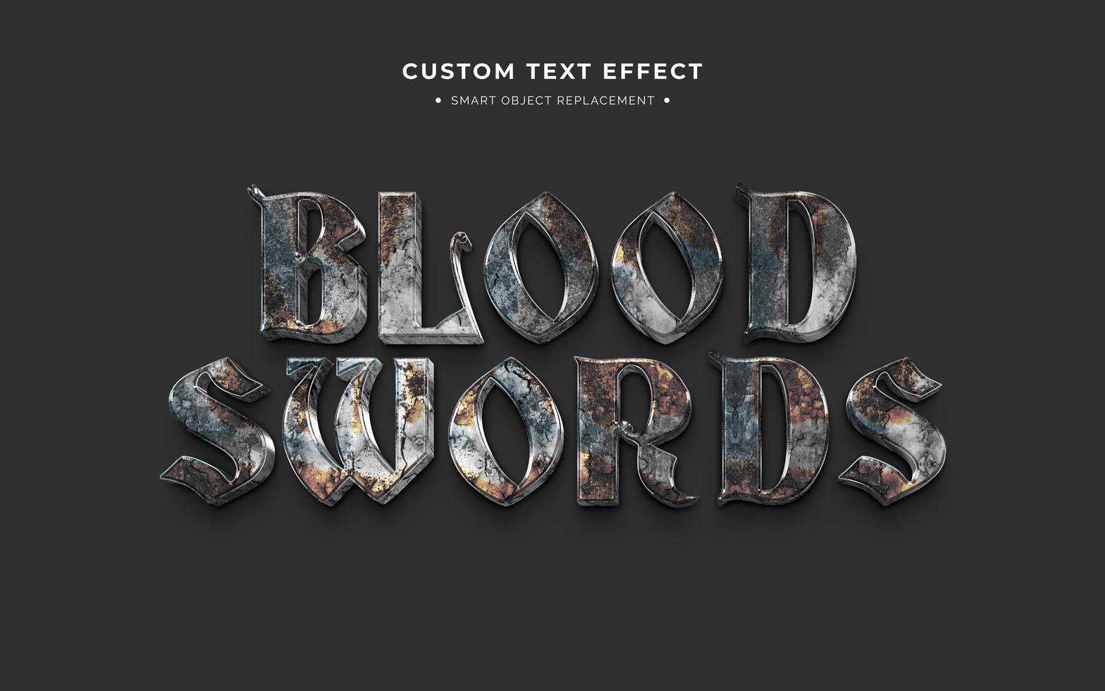 Medieval Kingdom Dramatic Text Effect Mockup psd