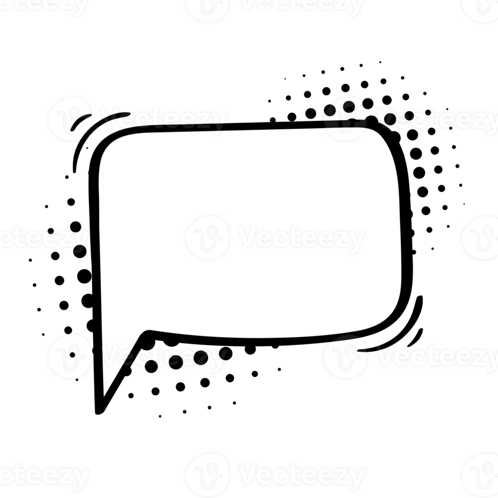 Comic speech dialogue on halftone shadow. Empty shout text box. png