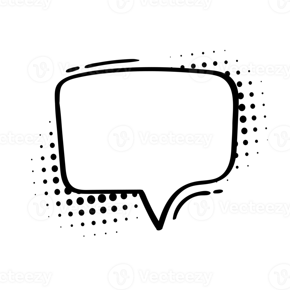 Comic speech dialogue on halftone shadow. Empty shout text box. png