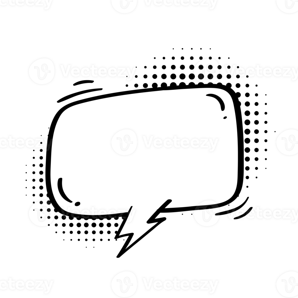 Comic speech dialogue on halftone shadow. Empty shout text box. png